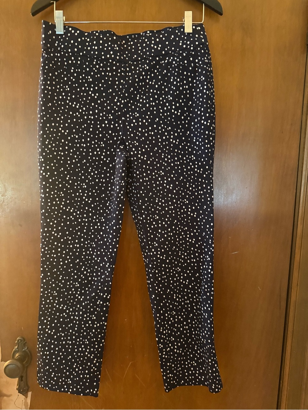 Anne Klein Black Leggings with White Dot Pattern